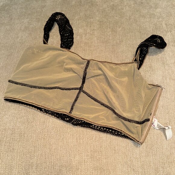 Intimately by Free People Black & Light Beige Crochet-Style Bralette, Small - Picture 5 of 7